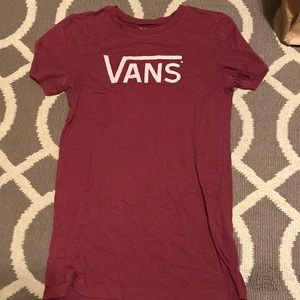 Maroon vans tee